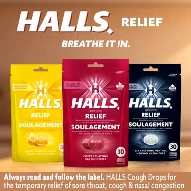 Halls Relief Cough Drops, Box of 20